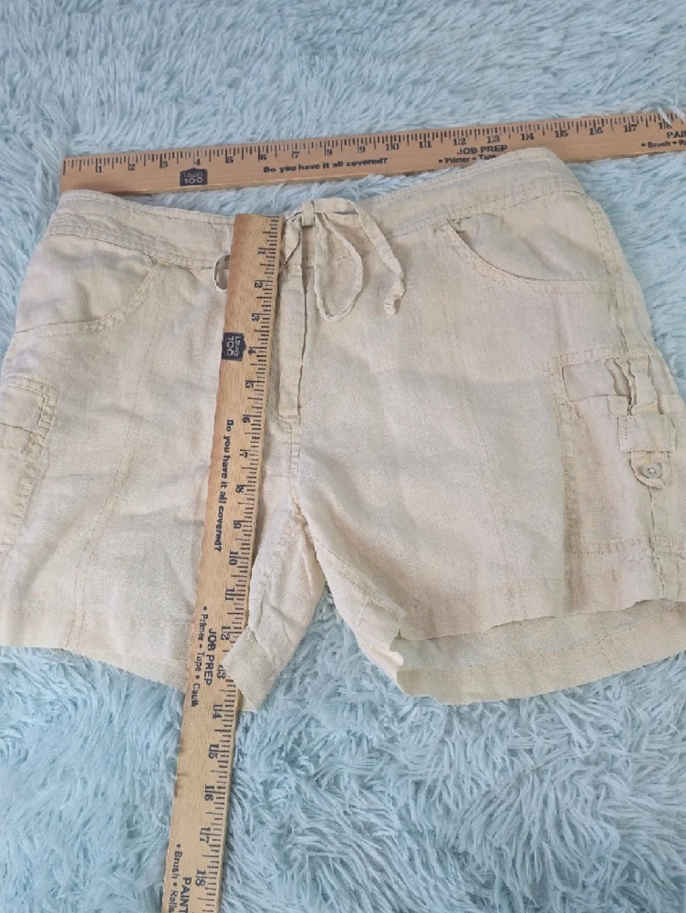Tommy Bahama Relax Linen Drawstring Cargo Shorts Creamy Light‎ Yellow 6